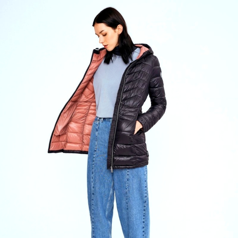 Womens Noize black "Eden" Vegan Puffer Jacket Size Medium